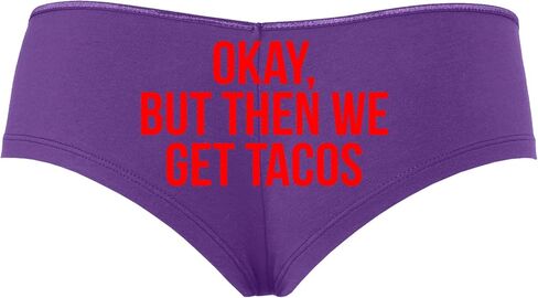 Knaughty Knickers Okay But Then We Get Tacos Flirty Sexy Purple Boyshort Panties in Kuwait