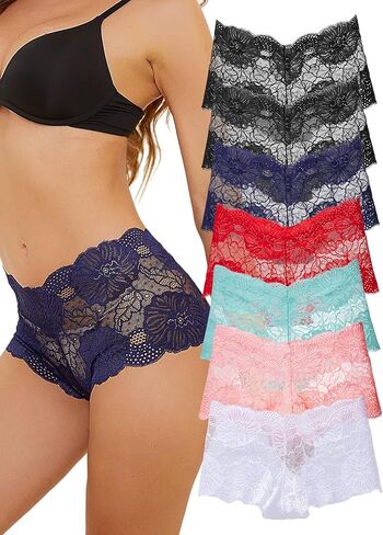 Sexy Panties for Women Plus Size Underwear Womens High Waisted Underwear No Panty Line Breathable Lace Boyshorts in Saudi Arabia