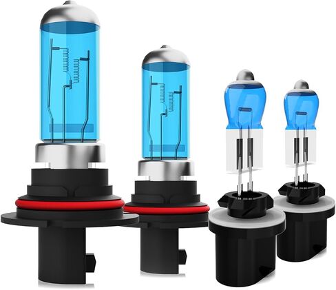 Light Bulbs Fit For Ford Mustang 1994-2004, 9007 880 High Low Beam Fog Lights High Performance Halogen Headlight Bulb Combo, 6000K White Light, Pack of 4 in Kuwait