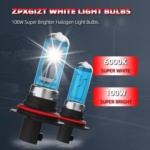 Light Bulbs Fit For Ford Mustang 1994-2004, 9007 880 High Low Beam Fog Lights High Performance Halogen Headlight Bulb Combo, 6000K White Light, Pack of 4 in Kuwait