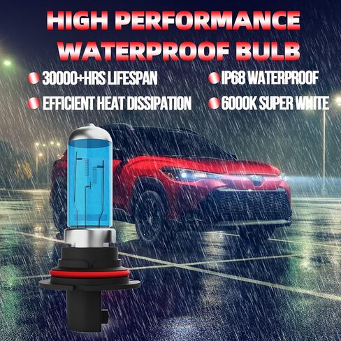 Light Bulbs Fit For Ford Mustang 1994-2004, 9007 880 High Low Beam Fog Lights High Performance Halogen Headlight Bulb Combo, 6000K White Light, Pack of 4 in Kuwait