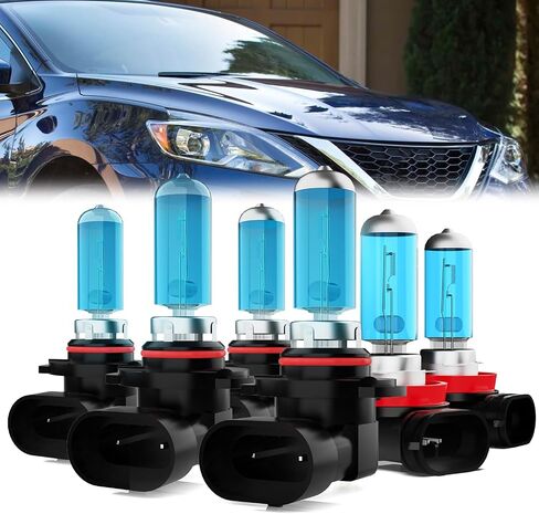 Headlight Bulbs Compatible With Honda Accord 1992-2007,2008-2012 Coupe, 9005 High Beam + 9006 Low Beam Halogen Light Bulb Combo, Super Bright 6000K White, Plug and Play, Pack of 4 in Saudi Arabia
