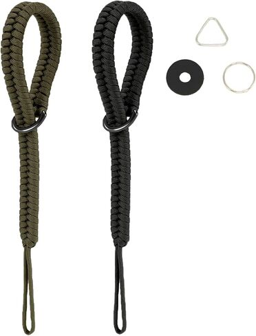 Camera Wrist Strap, Rope Camera Hand Strap for DSLR camera, Mirrorless Camera, Camera Hand Strap with Triangular Ring and O-Ring Safer Connector, Black & Red (Applicable on many devices) in Saudi Arabia