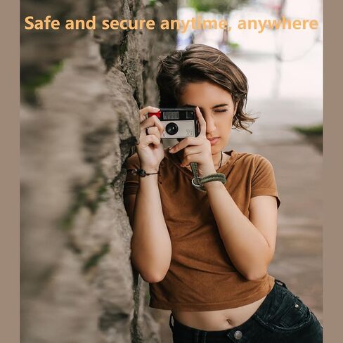 Camera Wrist Strap, Rope Camera Hand Strap for DSLR camera, Mirrorless Camera, Camera Hand Strap with Triangular Ring and O-Ring Safer Connector, Black & Red (Applicable on many devices) in Saudi Arabia