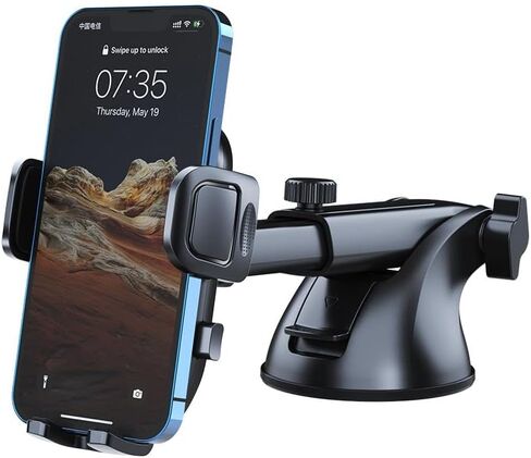 Universal Cell Phone Holder for Your Car [2025 Military-Grade Most Stable and Flexible Strong Suction Cup] Starlink Dashboard Windshield Phone Mount Car Cradle Fit for All Phones, iPhone, Samsung (UE) in Kuwait