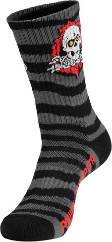 Powell Peralta Ripper Cotton Socks Stripes Charcoal/Black in Saudi Arabia