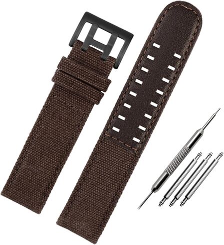 for Hamilton Khaki Field Watch h760250/h77616533/h70605963 H68201993 Watch Strap Genuine Leather Nylon Men Watch Band 20mm 22mm (Color : Black Silver Clasp, Size : 22mm) in Kuwait