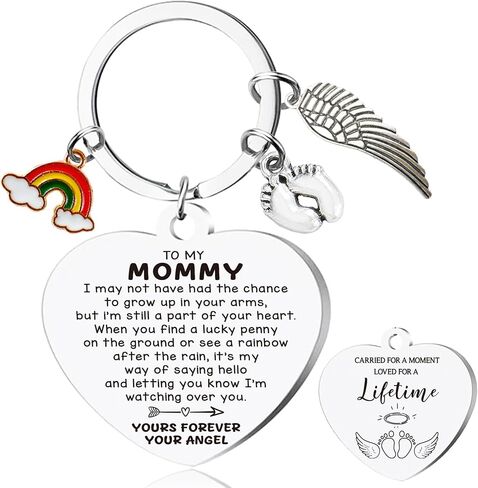 Miscarriage Memorial Keychain Gifts for Dad - Pregnancy Loss Keyring for Men, Bereavement Angel Baby Present for Father in Saudi Arabia