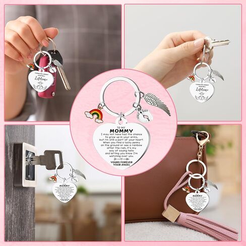 Miscarriage Memorial Keychain Gifts for Dad - Pregnancy Loss Keyring for Men, Bereavement Angel Baby Present for Father in Saudi Arabia