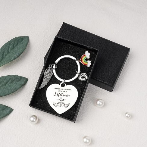 Miscarriage Memorial Keychain Gifts for Dad - Pregnancy Loss Keyring for Men, Bereavement Angel Baby Present for Father in Saudi Arabia