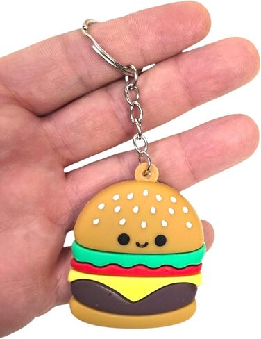 Fast Food Keychains – 2.25 Inch Miniature Foodie Key Chains (Pack) Pizza, Pop Corn, Taco, Burger, Fries, Soda in Saudi Arabia