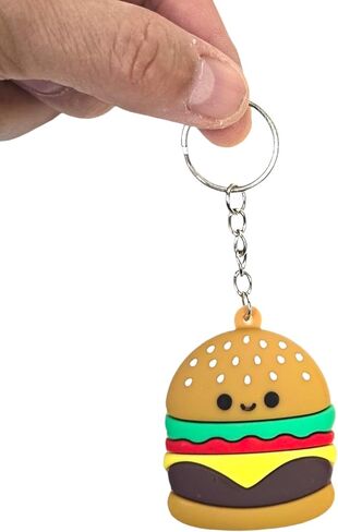 Fast Food Keychains – 2.25 Inch Miniature Foodie Key Chains (Pack) Pizza, Pop Corn, Taco, Burger, Fries, Soda in Saudi Arabia
