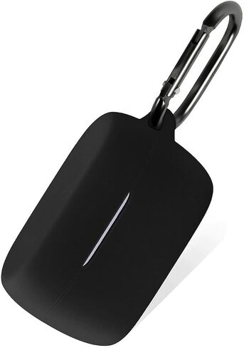 حقيبة حمل من السيليكون من Geiomoo متوافقة مع Jabra Elite 3، غطاء محمول مقاوم للخدش مع حلقة تسلق (أسود) in Saudi Arabia