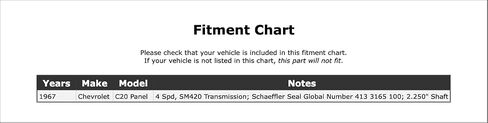 Rear Manual Transmission Seal Compatible With Chevrolet C20 Panel 1967 P-2589195 in Saudi Arabia