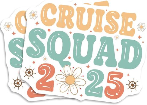 Cruise Squad 2025 Magnet - Vacation Crew Matching Group Trip Family Lover Gift Retro Magnets Design EPLM0099-5 Inches 2 Pack in Saudi Arabia