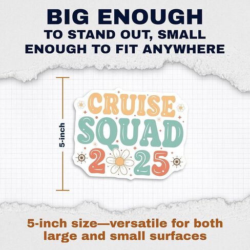 Cruise Squad 2025 Magnet - Vacation Crew Matching Group Trip Family Lover Gift Retro Magnets Design EPLM0099-5 Inches 2 Pack in Saudi Arabia