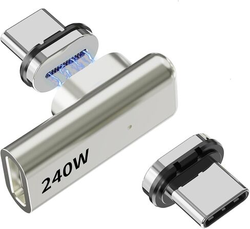 محول USB-C بقدرة 240 وات، موسع USB C مغناطيسي 90 درجة، محول USB C قابل للفصل مع 4 أطراف موصل، USB4 40 جيجابت في الثانية 8K 60 هرتز متوافق مع كمبيوتر محمول Thunderbolt 3/4 MacBook Pro/Air in Kuwait
