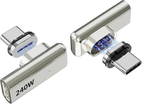 محول USB-C بقدرة 240 وات، موسع USB C مغناطيسي 90 درجة، محول USB C قابل للفصل مع 4 أطراف موصل، USB4 40 جيجابت في الثانية 8K 60 هرتز متوافق مع كمبيوتر محمول Thunderbolt 3/4 MacBook Pro/Air in Kuwait