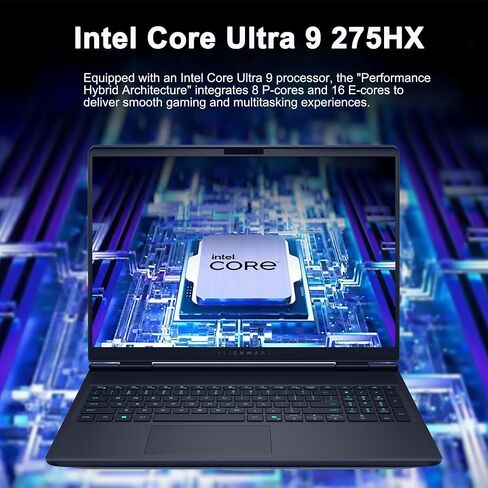Dell Alienware M16 R2 4070 Gaming Laptop, 240Hz QHD+ Display, 16 Cores Ultra 9 185H AI Boost NPU, GeForce RTX 4070, 32GB RAM, 2TB SSD, RGB Keyboard, Ethernet, Win 11 Pro, w/Portable Drive in Saudi Arabia