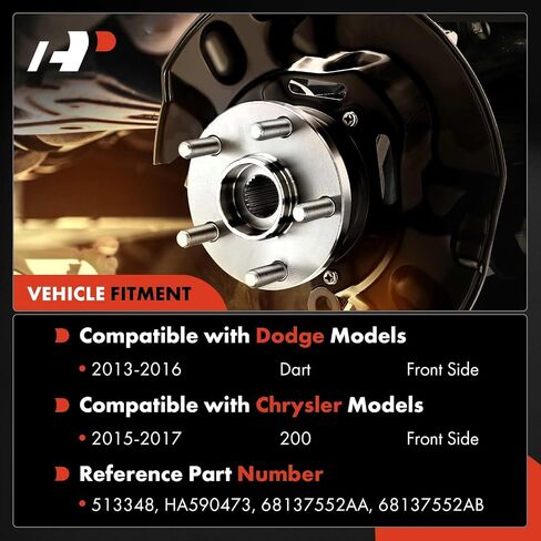 A-Premium Front Wheel Bearing and Hub Assembly Compatible with Chrysler 200 2015-2017, Dodge Dart 2013-2016 in Saudi Arabia