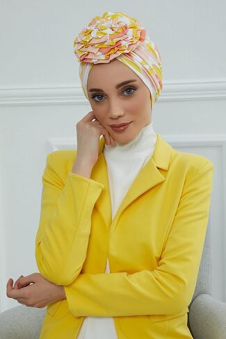 يلف رأس العمامة الفوري لـ Aisha للنساء ، 95 ٪ من أوشن الحجاب ، وتفاصيل الورد ، مدغشقر in Saudi Arabia