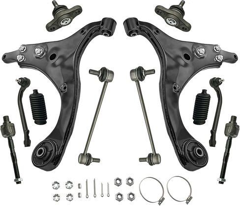 مجموعة التعليق 12PC RH LH الأمامية السفلى ذراع الذراع الداخلي الداخلي ربط قضيب التثبيت Sway Bar Bar Ball Boots لـ Hyundai Elantra 2009-2012 K641581 K641580 in Saudi Arabia