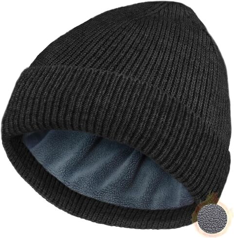 Winter Beanie Hats for Women Men Fleece Slouchy Knit Thick Beanies Warm Thermal Snow Ski Hat Gifts for Cold Weather in Kuwait