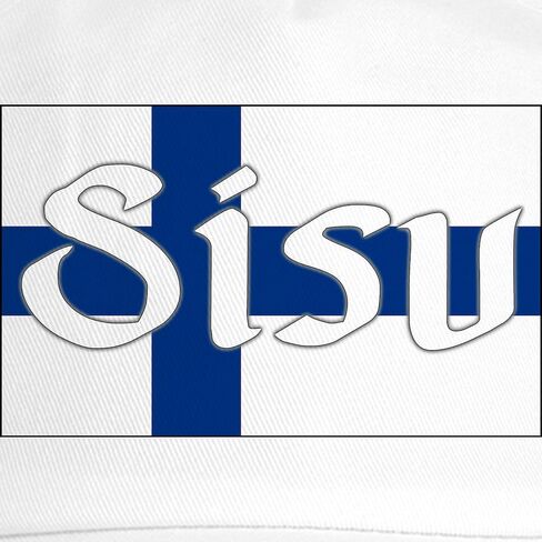 Cafepress الفنلندية Sisu (العلم الفنلندي) قبعة فريدة من نوعها قابلة للتعديل قبعة البيسبول أبيض in Saudi Arabia