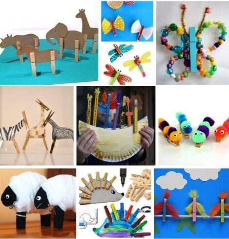 1.9 بوصة أبيض ملابس صغيرة دبابيس الورق صورة مدرسية حاملي حاملي ملابس دش الطفل مقاطع خط الملابس مع حزمة خيوط 50 in Kuwait