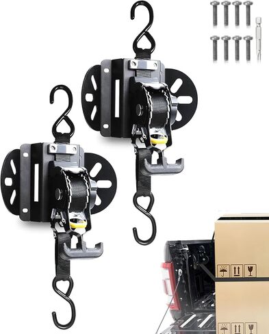 Retractable Truck Bed Ratchet Straps for Ford F150, Auto Retract Securing Strap Tie Down System, Compatible with Ford F-150 F250 F350 F450 2015-2025 (2) in Saudi Arabia