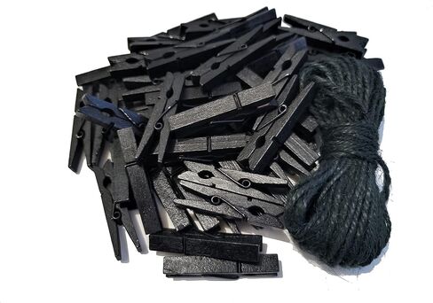 1.9 بوصة أبيض ملابس صغيرة دبابيس الورق صورة مدرسية حاملي حاملي ملابس دش الطفل مقاطع خط الملابس مع حزمة خيوط 50 in Kuwait