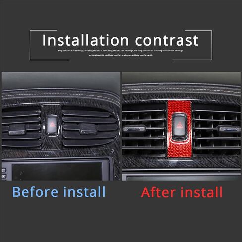PIUGILH Car Interior Accessories Carbon Fiber Warning Light Button Decals Frame Cover Trim Sticker Compatible with Corvette C6 Z06 ZR1 2005-2013 (Black) in Saudi Arabia