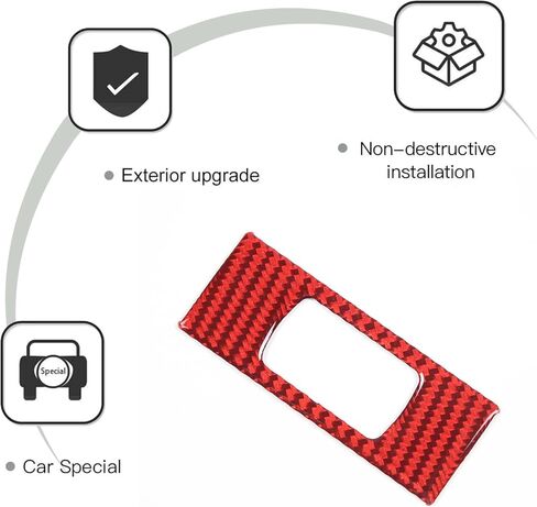 PIUGILH Car Interior Accessories Carbon Fiber Warning Light Button Decals Frame Cover Trim Sticker Compatible with Corvette C6 Z06 ZR1 2005-2013 (Black) in Saudi Arabia