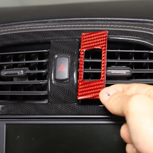 PIUGILH Car Interior Accessories Carbon Fiber Warning Light Button Decals Frame Cover Trim Sticker Compatible with Corvette C6 Z06 ZR1 2005-2013 (Black) in Saudi Arabia