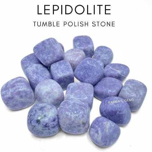 Lepidolite Tumbled Stones Natural Crystal Kit for Reiki Healing Crystal Polished, Tumble Stones, Chakra Balancing, Reiki Gift, Home Decor (15-25 MM) in Saudi Arabia