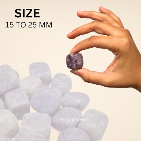 Lepidolite Tumbled Stones Natural Crystal Kit for Reiki Healing Crystal Polished, Tumble Stones, Chakra Balancing, Reiki Gift, Home Decor (15-25 MM) in Saudi Arabia