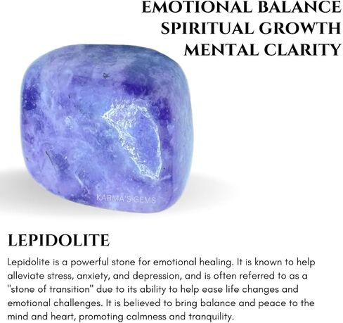 Lepidolite Tumbled Stones Natural Crystal Kit for Reiki Healing Crystal Polished, Tumble Stones, Chakra Balancing, Reiki Gift, Home Decor (15-25 MM) in Saudi Arabia