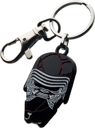 Star Wars: The Rise of Skywalker ، للجنسين للبالغين ، Star Wars Episode 9 Kylo Ren Broken Mask مع سلسلة مفاتيح الفولاذ المقاوم للصدأ ، والفضة ، والأسود ، وحجم واحد in Saudi Arabia