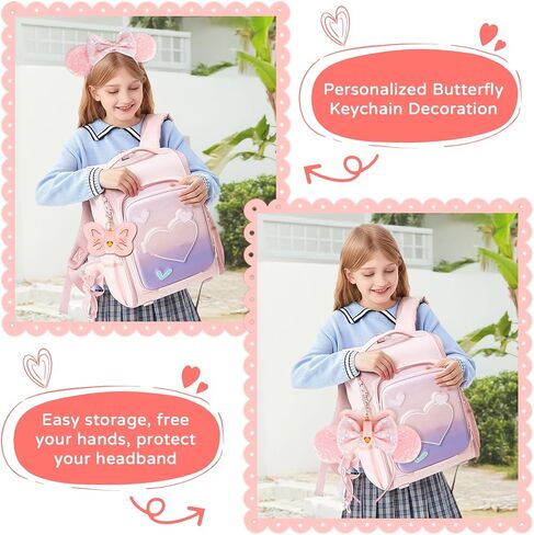 Mouse Ear Headband Holder, Butterfly Leather Keychain, Backpack Display Accessories in Kuwait