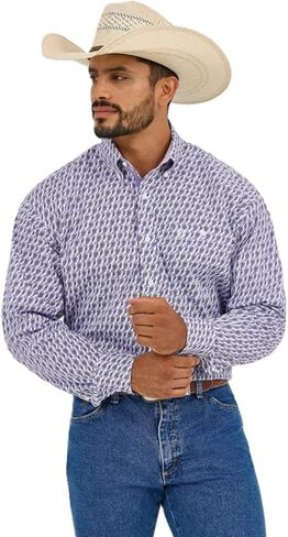 Wrangler Men's George Strait Amethyst Fin Button Down Down-112365401 in Kuwait