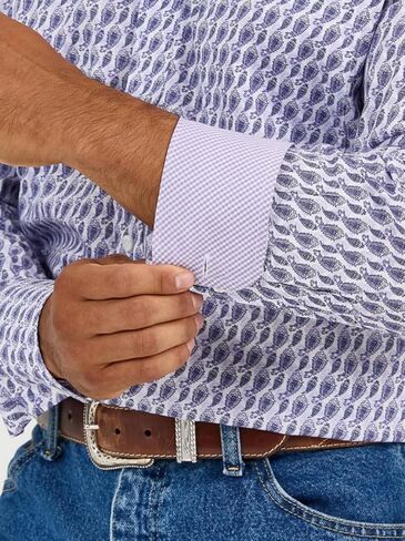 Wrangler Men's George Strait Amethyst Fin Button Down Down-112365401 in Kuwait