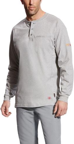 ARIAT MEN'S FR Long Silver Silver Fox Henley Shirt in Saudi Arabia