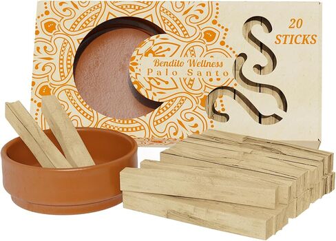 Palo Santo Sticks 9 -Pack 50g - حامل مجاني - الإكوادوري ، الصف الممتاز ، الراتنج العالي ، الخشب اللطيف الذي تم حصاده بشكل مستدام - البخور الطبيعي للعلاج العطري ، التأمل in Kuwait