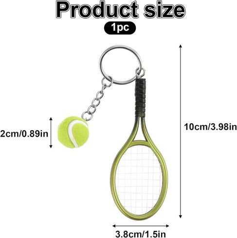 Tennis Keychain Mini Tennis Racket Keychain with Ball Key Ring, Tennis Ball Keychain Gift for Sport Lovers, Mini Metal Tennis keychains, Tennis Player Gifts for Tennis Lovers in Saudi Arabia