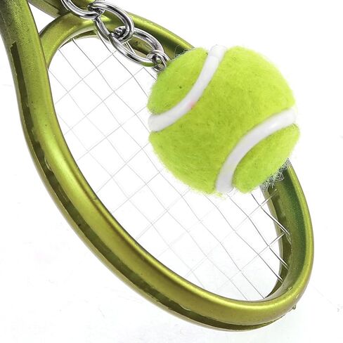 Tennis Keychain Mini Tennis Racket Keychain with Ball Key Ring, Tennis Ball Keychain Gift for Sport Lovers, Mini Metal Tennis keychains, Tennis Player Gifts for Tennis Lovers in Saudi Arabia