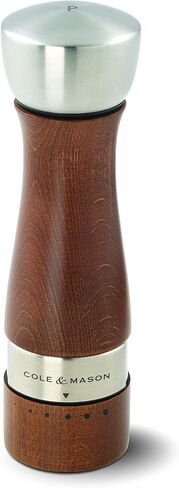 COLE & MASON Oldbury Wood Salt and Pepper Grinder Set - Wooden Mills Include Gift Box, Gourmet Precision Mechanisms and Premium Sea Salt & Peppercorns, Brown in Saudi Arabia