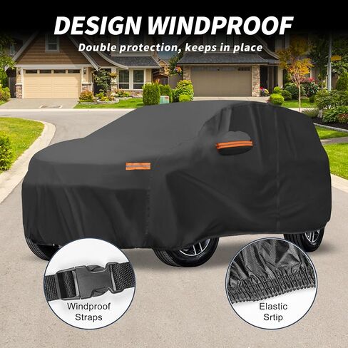 X AutoHaux Cover Cover في الهواء الطلق مقاوم للماء الحماية من أشعة الشمس المطردة مع حماية البرد مع الباب الأيسر سحاب 210D-PU لفورد إيدج in Saudi Arabia
