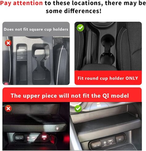 Auovo Cup Holder Insert Liners Compatible with KIA Forte K3 Accessories 2019 2020 2021 Anti Dust Custom Fit Door Pocket Liner Interior Mats 15pcs (Red Trim) in Saudi Arabia