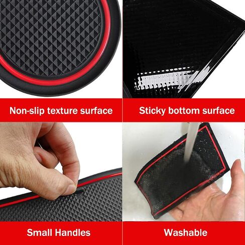 حامل كأس Auovo إدراج بطانات إدراج متوافقة مع Kia Forte K3 Accessories 2019 2020 2021 anti غبار مخصص الجيب الجيب الحصير الداخلية 15pcs (حمراء) in Kuwait