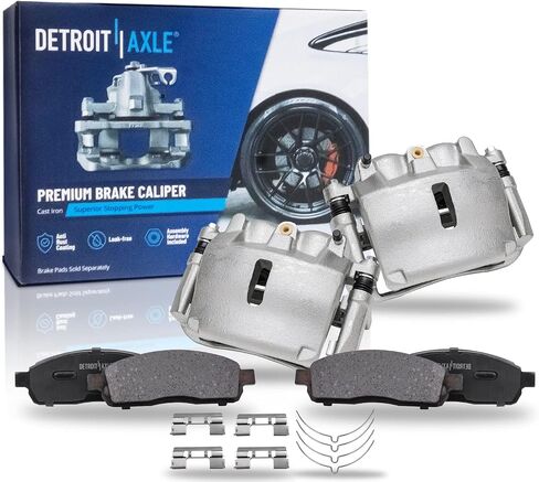 Detroit Axle - Front Brake Kit for 2005-2008 Ford F-150, 2006-2008 Lincoln Mark LT, Disc Brake Calipers Ceramic Brake Pads 2007 Replacement in Saudi Arabia